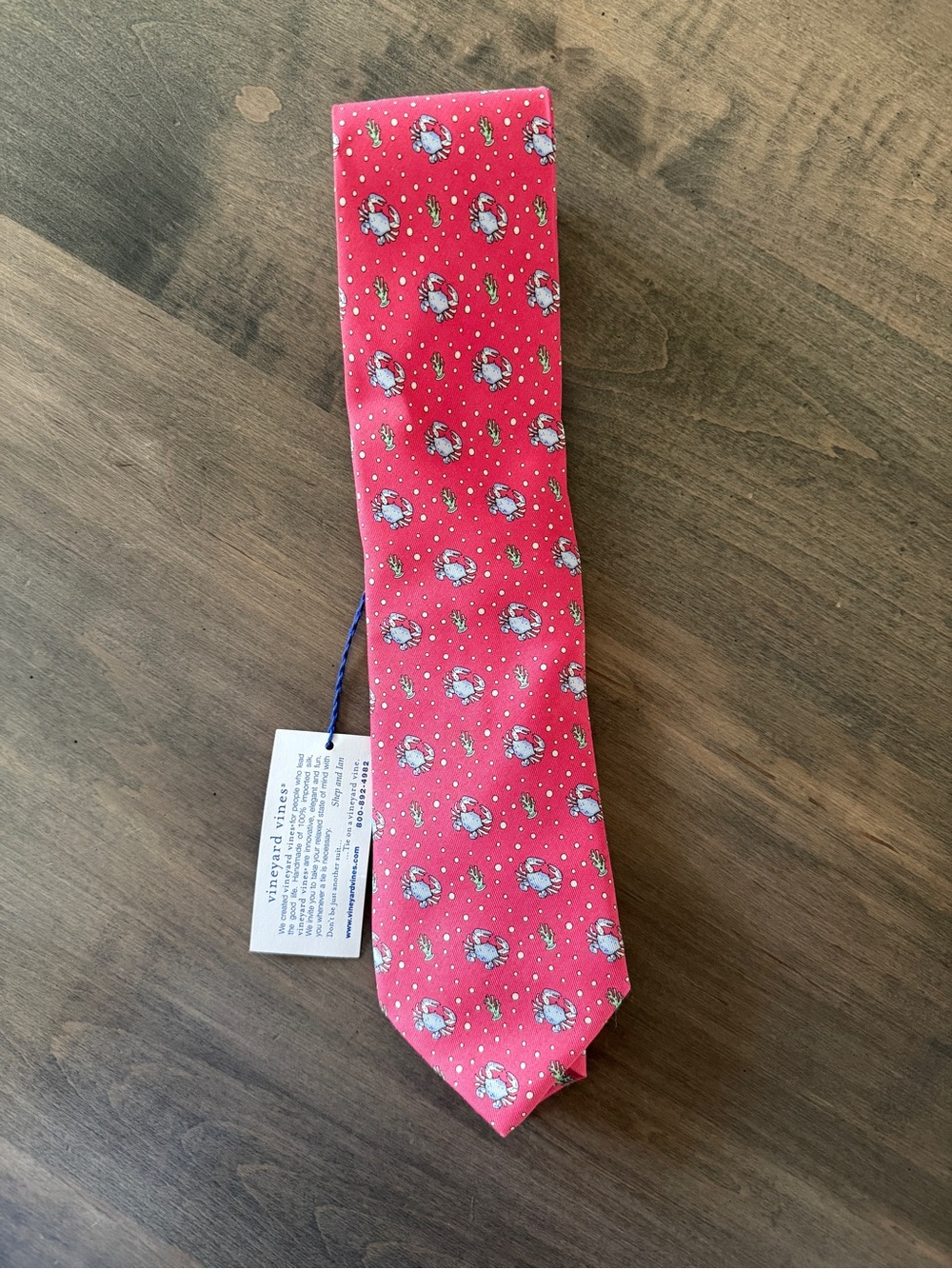 Vineyard Vines Pink Crab Silk Tie
